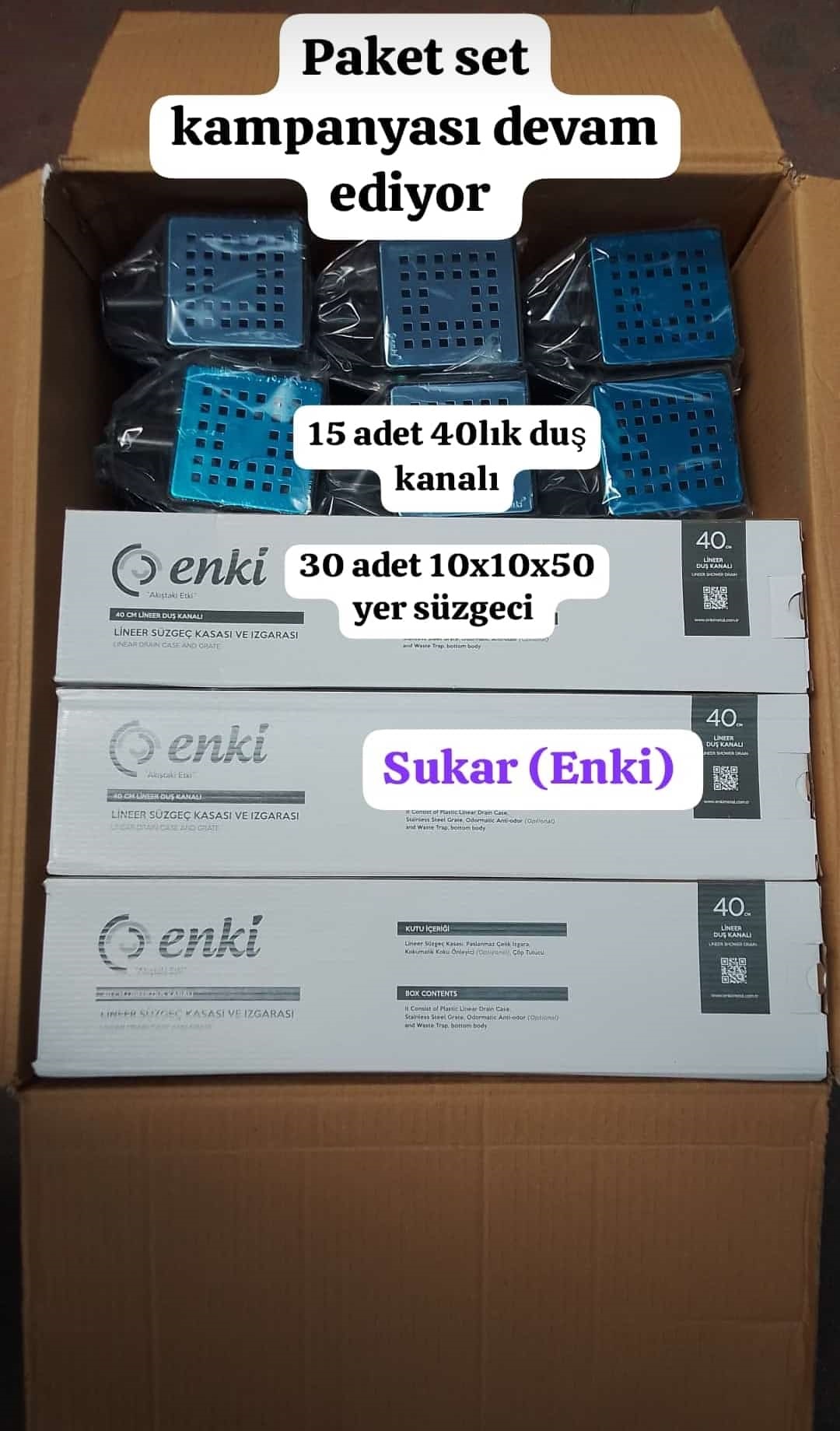 ENKİ SUKAR 10X10 SÜZGEÇ (KLAPELİ) 30 AD 40 CM KANAL 15 AD
